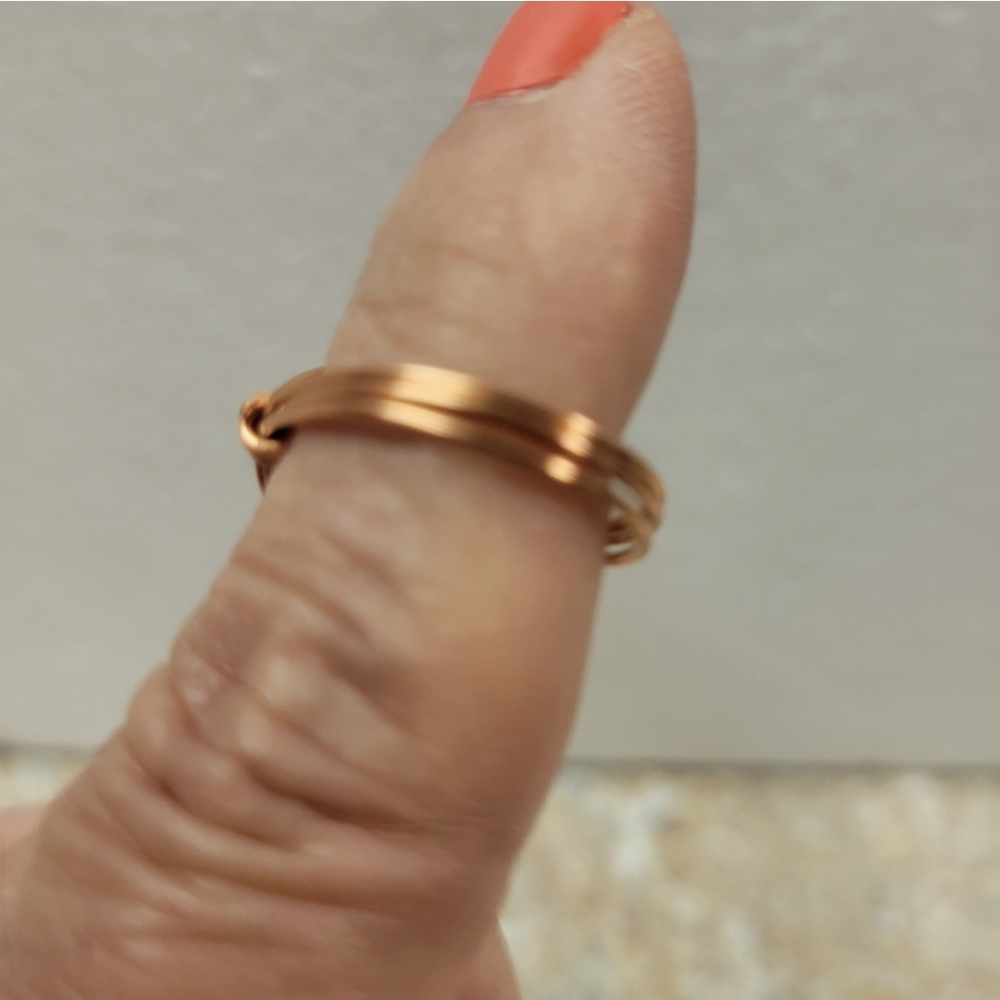 Copper Wire Wrapped Rose Shaped Ring - image 4